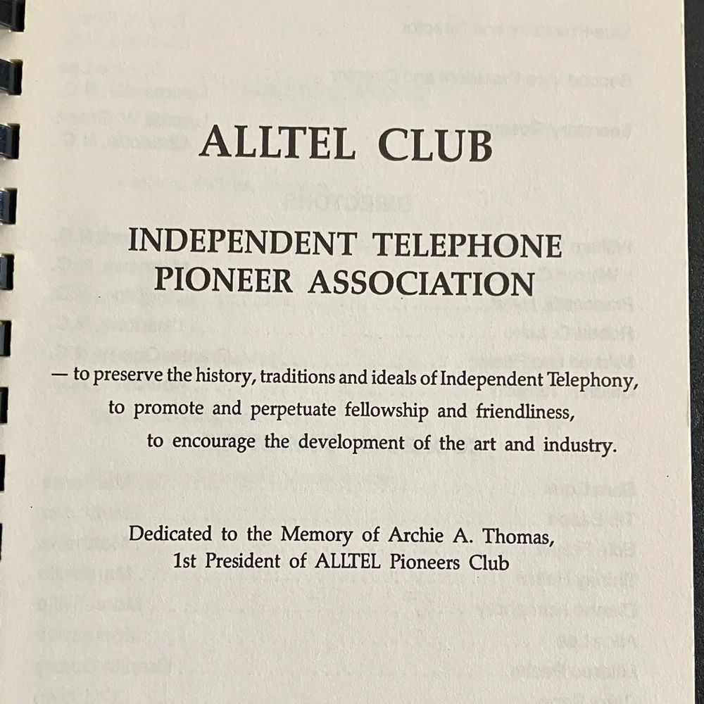 North Carolina Alltel Pioneers Business Community Cookbook 1988 Spiral Bound